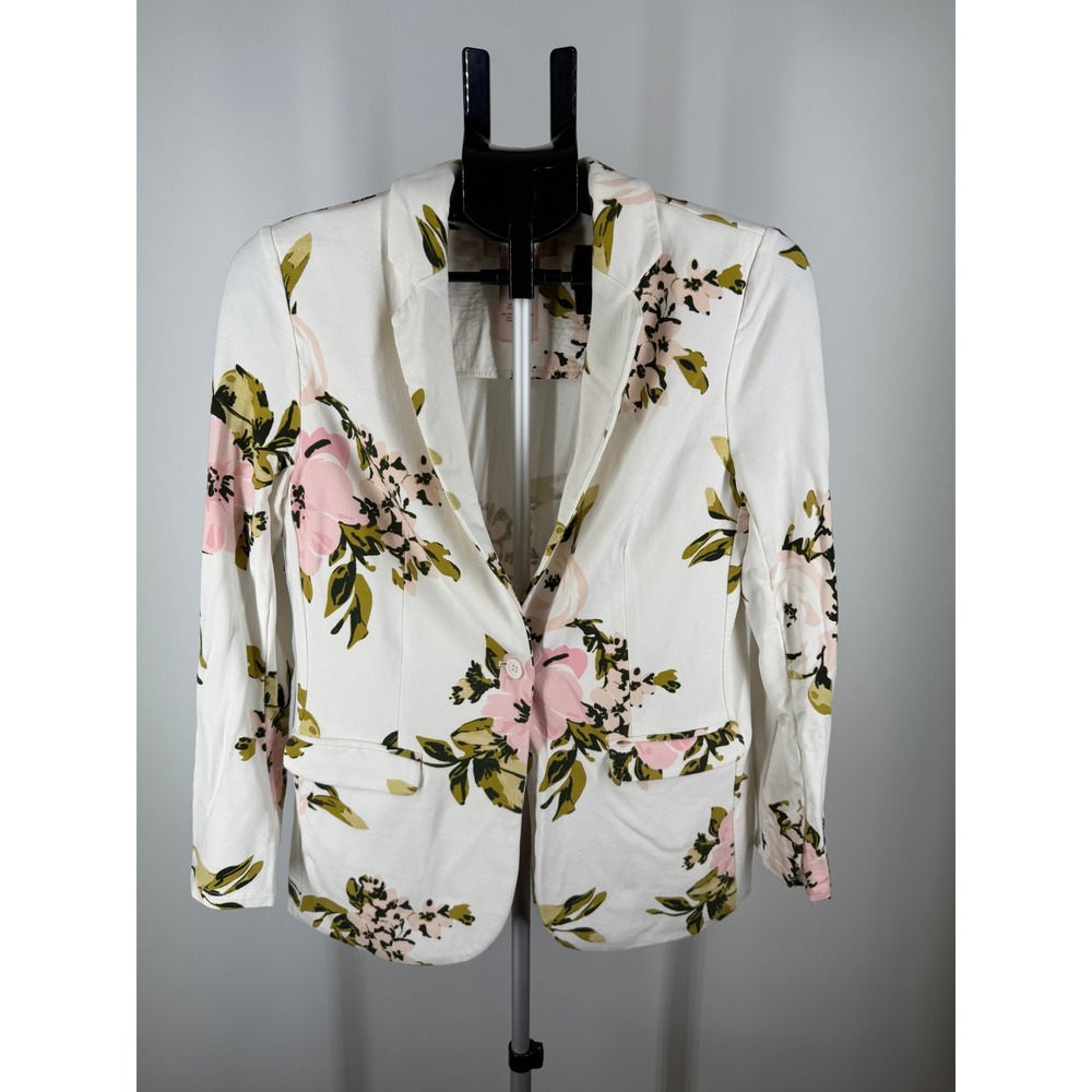 Philosophy Republic Clothing Floral Blazer White Pink Green Womens Medium M